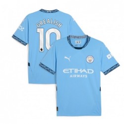 Manchester City Home Shirt 2024-25 with Grealish 10,Light Blue