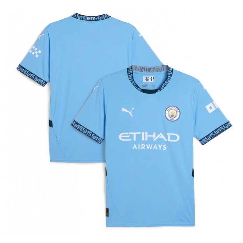 Manchester City Home Shirt 2024-25 with Haaland 9,Light Blue