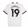 Manchester City Away Shirt 2023-24 with J.Alvarez 19,White