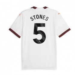 Manchester City Away Shirt 2023-24 with Stones 5,White