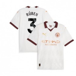 Manchester City Away Shirt 2023-24 with Rúben 3,White