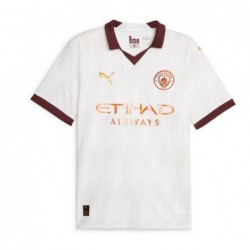 Manchester City Away Shirt 2023-24 with De Bruyne 17,White